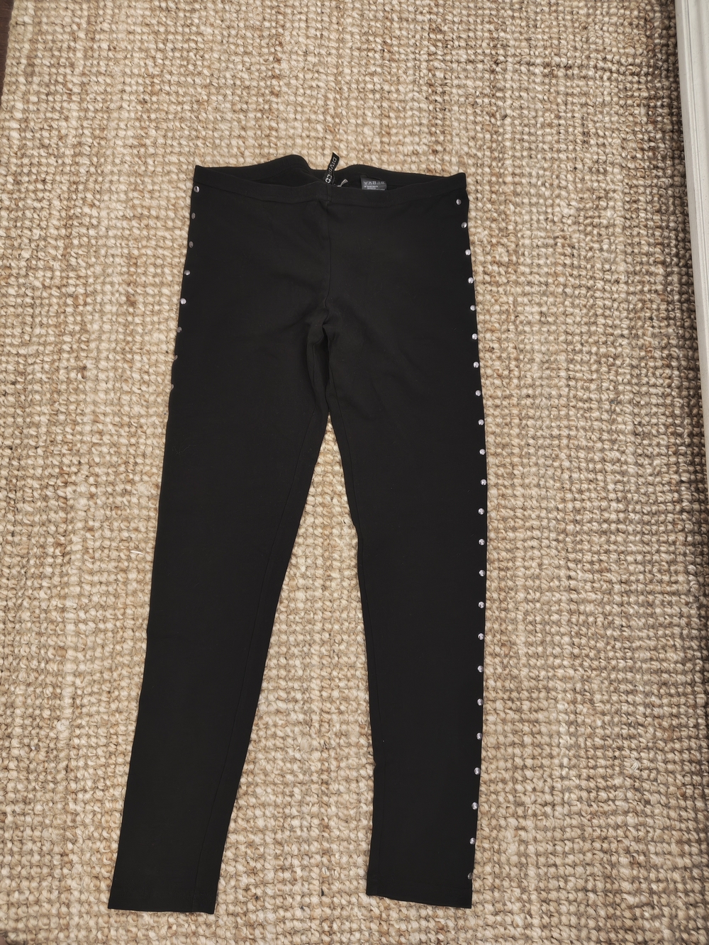 Y2K H&M Black Leggings with Side Stud Trim